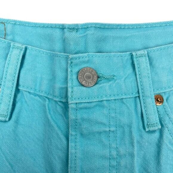 LEVI'S 501 Original Button Fly Cuffed Hem Denim Short Sz 28 Blue - Picture 3 of 6